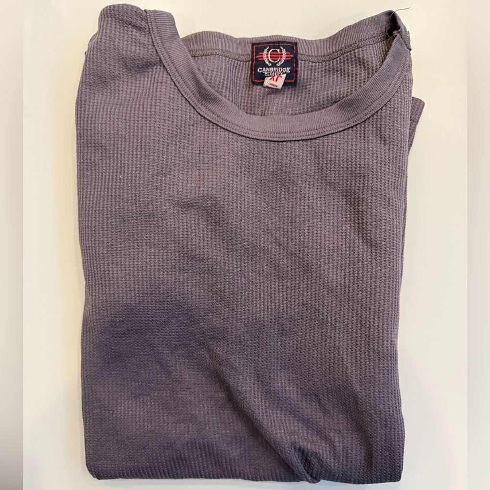 BOGO Cambridge Thermal Waffle Crewneck Shirt - Gray Purple